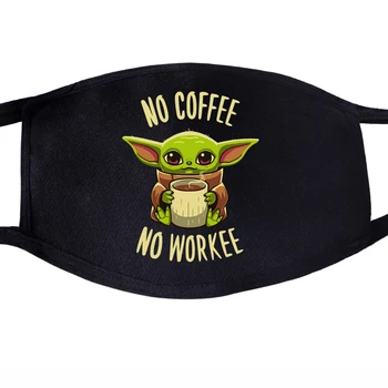 

Lovely Kawaii Baby Yoda Dustproof Mouth Mask Face Unisex The Mandalorian Cute Reusable Fabric Anti Black Reusable Washable Masks