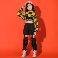 Детская одежда в стиле хип-хоп; повседневная одежда; толстовка с капюшоном; топы; штаны для девочек; Джаз; танцевальные костюмы бальные танцы; Одежда для танцев; Карнавальная одежда