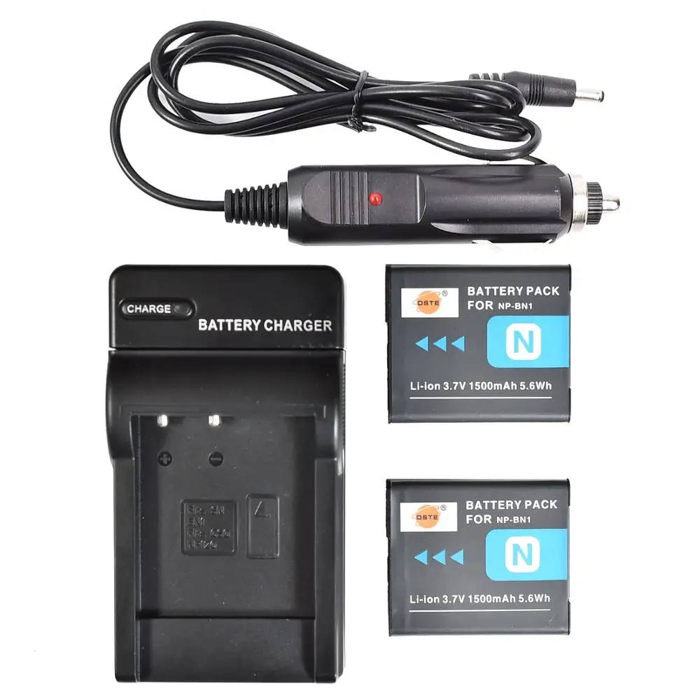 DSTE 2pcs NP BN1 np bn1 Battery Case Protector with US Plug Charger Kit