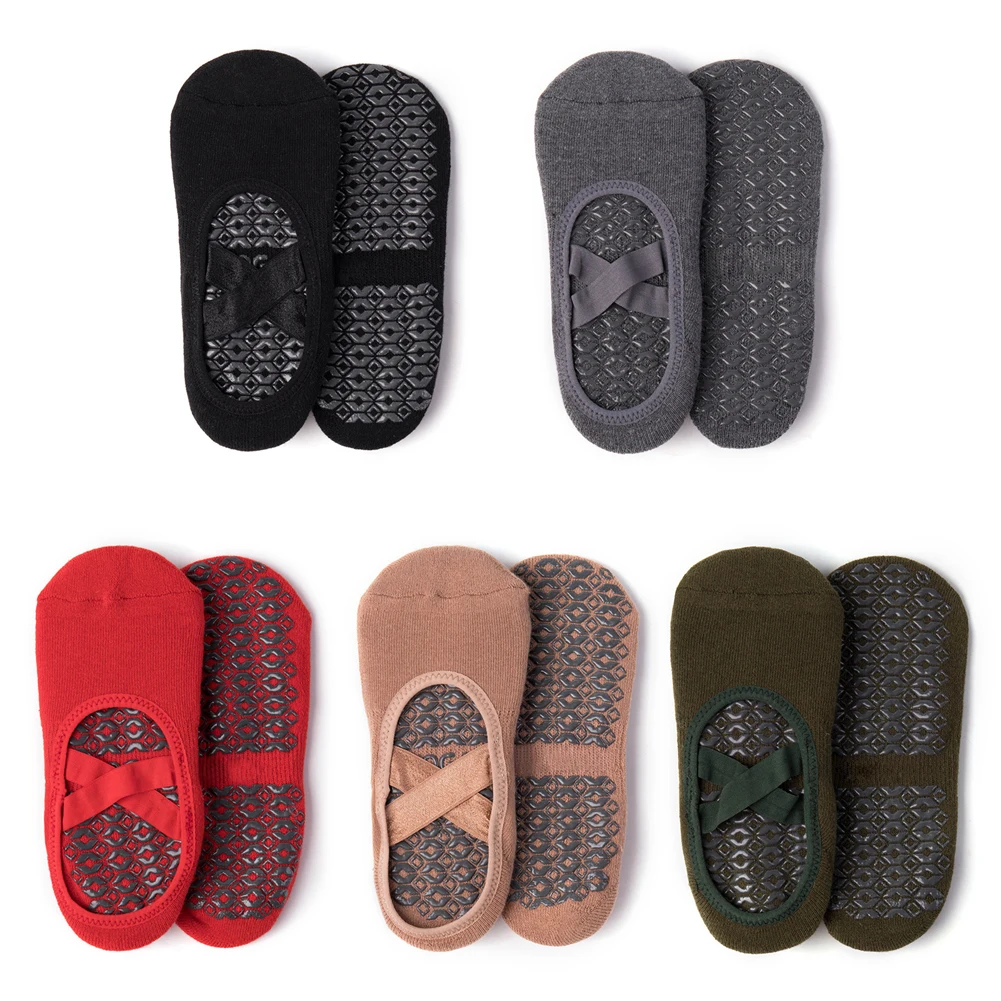 Женские нескользящие носки для йоги силиконовые Нескользящие с открытой спиной