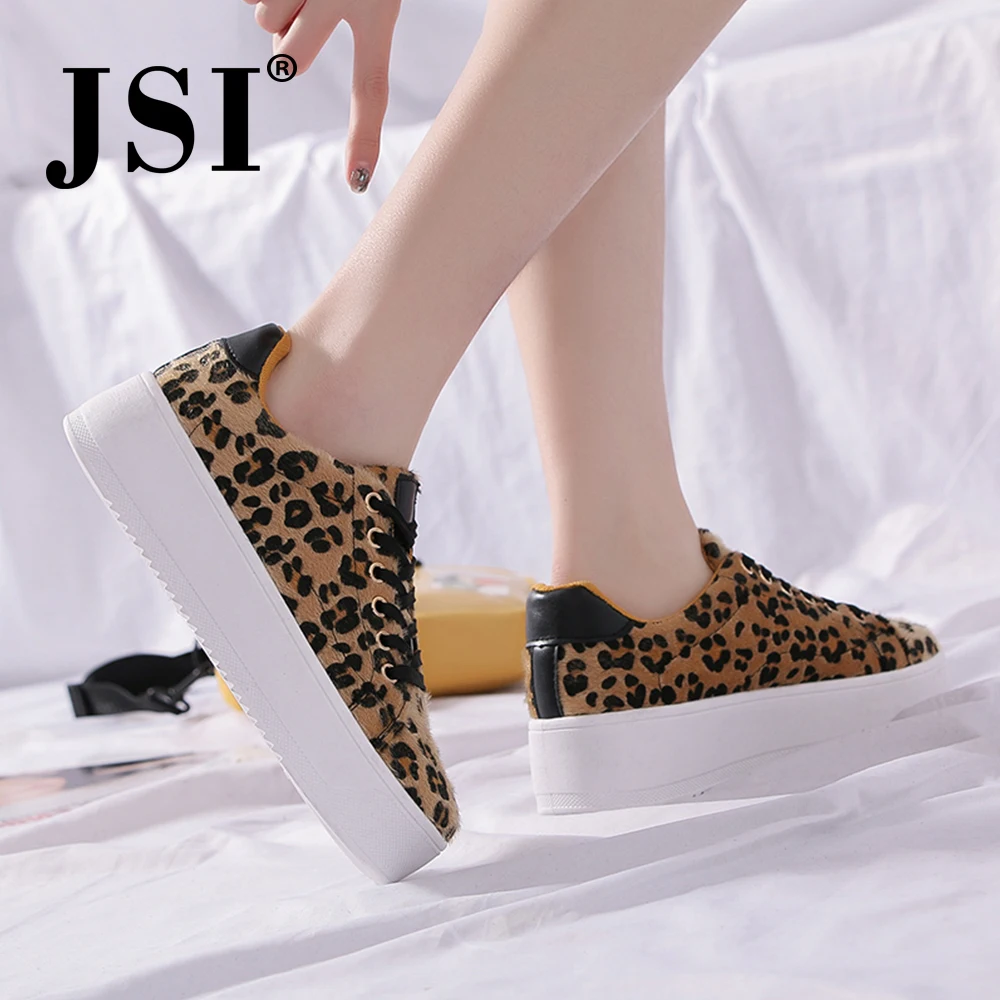 JSI Women Flats Leopard Casual Round Toe Shoes New Fashion Spring Autumn Women's Basic Platform Ladies JX39 | Обувь