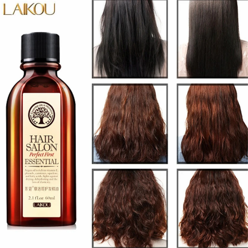 LAIKOU Morocco Pure Argan Oil Scalp Frizzy Dry Damaged Hair Repair Treatment Hair Care Oil Split Ends Conditioner 60ML