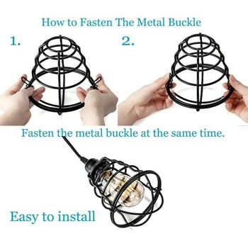 

High Quality Industrial Pendant Light Lamp Shade US Plug E26 E27 Lighting Fixture No Bulb Tool Parts