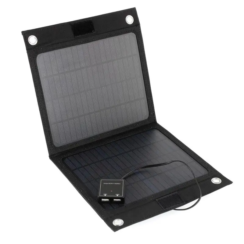 Portable solar charger 12V 25W outdoor portable folding solar cells charger foldable solar panel charger mobile power bank phone battery USB port