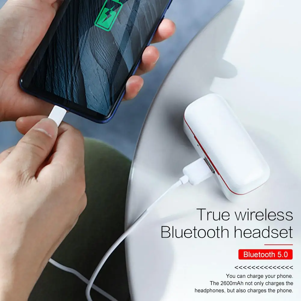 Мини низкая мощность Bluetooth V5.0 Беспроводная зарядка Headet стерео Спортивная гарнитура сенсорное управление гарнитура