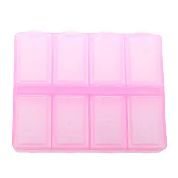 

Plastic Rectangle 8 Compartments 7 Days Medicine Pill Box Pink
