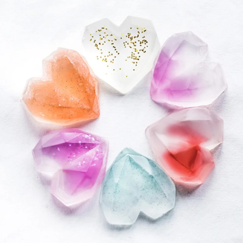 

SILIKOLOVE 6 Cavity Diamond Heart Silicone Soap Mold For Soap Making DIY Handmade Tray Soap Moulds