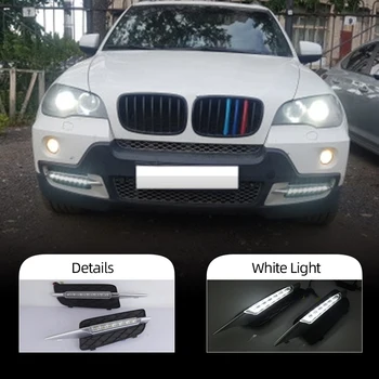 

CSCSNL 2Pcs DRL For BMW X5 E70 2007 2008 2009 2010 Daytime Running Lights Daylight Car LED Fog Head Lamp Light Cover