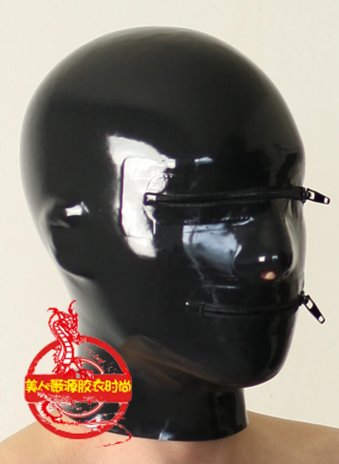 Sexy-Black-Latex-Fetish-Hood-Mask-Breath-Play-Zipper-Eys-Mouth-Halloween-Party-Wear