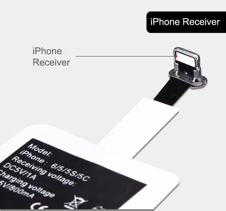 For iPhone OUDNEAS, универсальное беспроводное зарядное устройство Qi, приемник для iPhone, адаптер, приемник, накладка, катушка, Android телефон, Micro USB и type C - Тип штекера: For iPhone