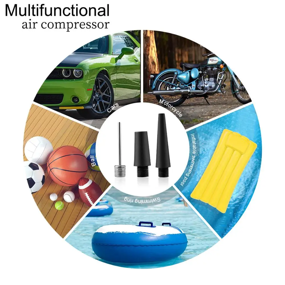 Насос для шин цифровой портативный с ЖК дисплеем воздушный компрессор