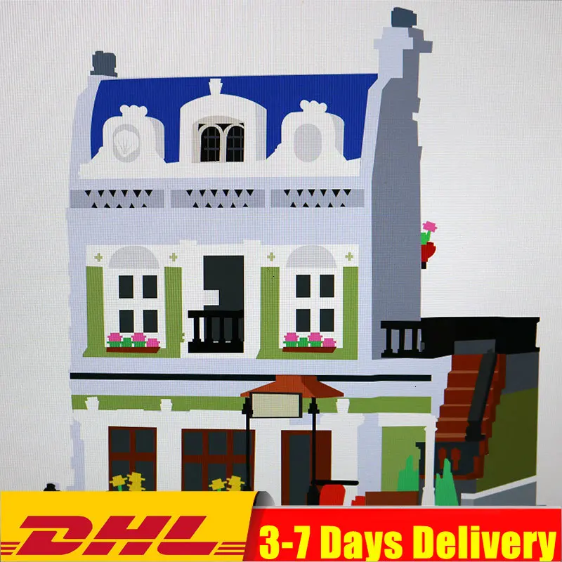 

IN Stock Creator Series The Parisian Restaurant Model Building Blocks Compatible Legoinglys 15010 10243 Classic Gifts Toy 84010