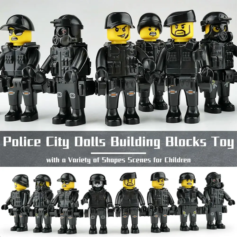 

Military SWAT Teams Figure Legoinglys City Police Weapon Model Building Blocks kits Brick Toys for Children kids