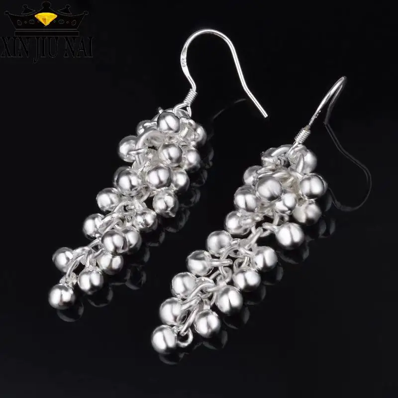Серебряные ювелирные изделия женские серьги 925 Brincos Plata Long Orecchini Oorbellen из винограда