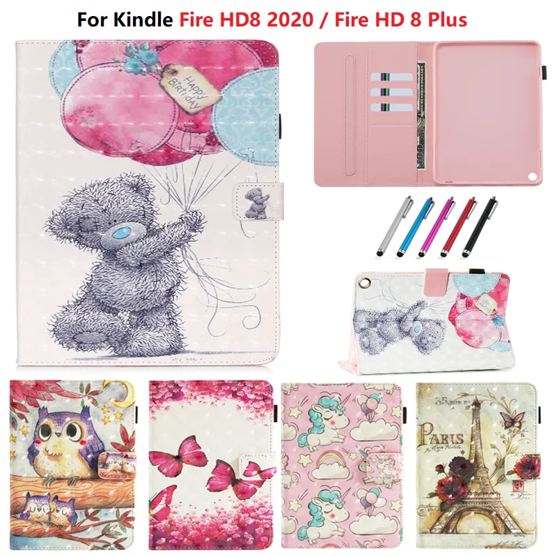 Чехол для Amazon Kindle Fire HD 8 2020 милый умный чехол с изображением необычной башни HD8 Plus