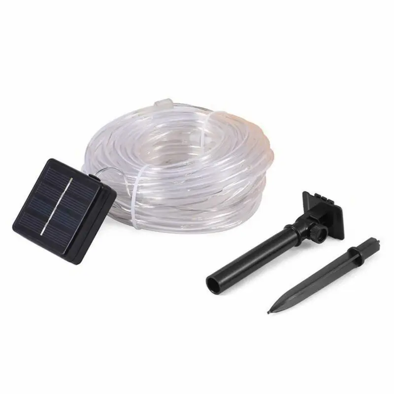 

100LED12M Solar Powered Rope Tube String Lights Outdoor Waterproof Fairy Lights Garden For Christmas Yard Decoration