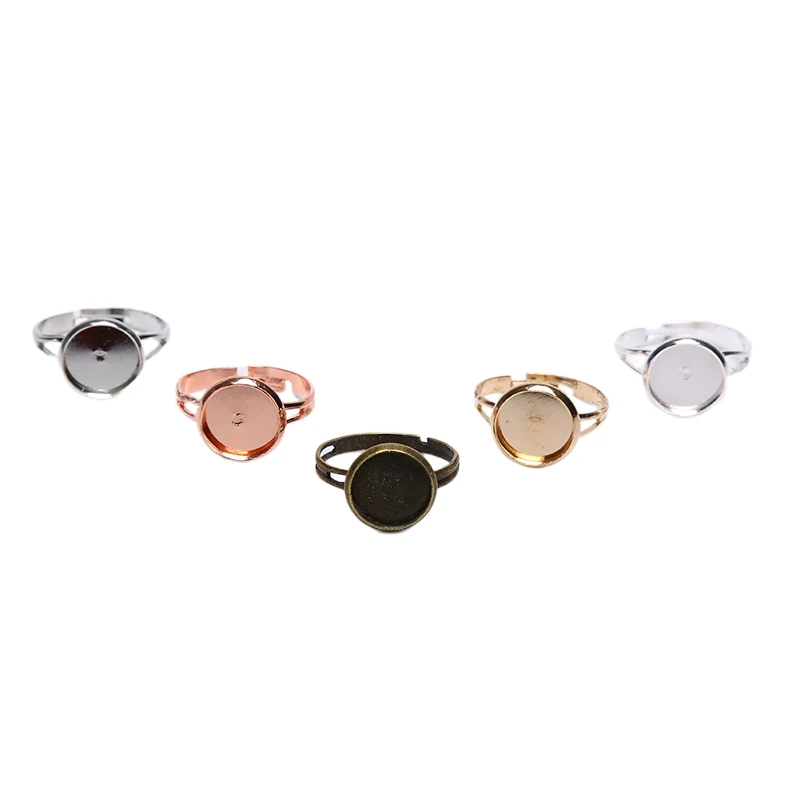 10pcs Blank Ring Base Adjustable Cabochons Cameo Setting For DIY Ring Jewelry Making Findings Accessories