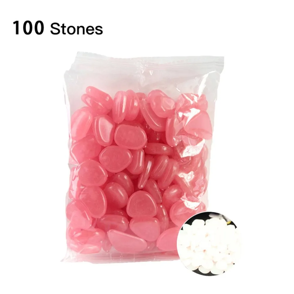 100 Pcs Glow In The Dark Garden Pebbles Glow Stones Rocks For Walkways Garden Path Patio Lawn Yard Luminous Stones Outdoor Decor