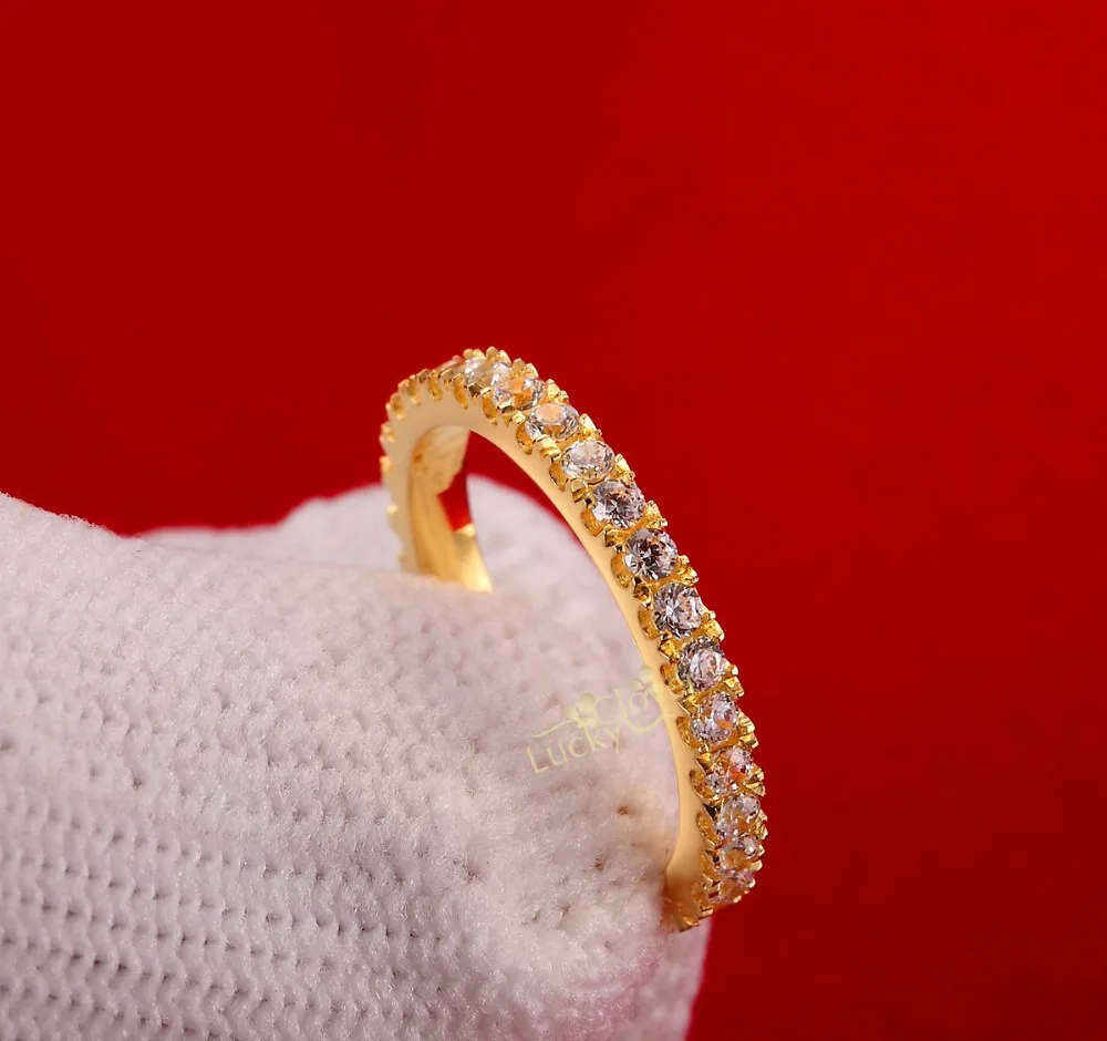 Ювелирные украшения 0.72CT SONA, имитация драгоценных камней Бесконечность серебряного цвета свадебные кольца для женщин, твердые белые золотые цветные обручальные кольца