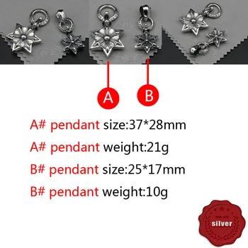 

P39 S925 sterling silver pendant simple personality punk street dance jewelry six-pointed star letter retro pendant gift for hot