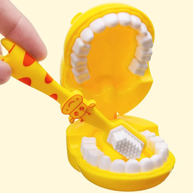 Cute Giraffe Modeling Dental Doctor Toys Role-playing Games Set Tooth Brush Pretend Play Hospital Kids Toys for Children Gifts 2
