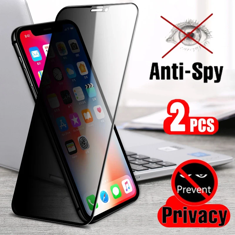 1-2Pcs Best Full Privacy Tempered Glass for IPhone12 Pro Max 6s 7 8 X XS XR IPhone 11 Anti Spy Screen Protector High Definition | Мобильные