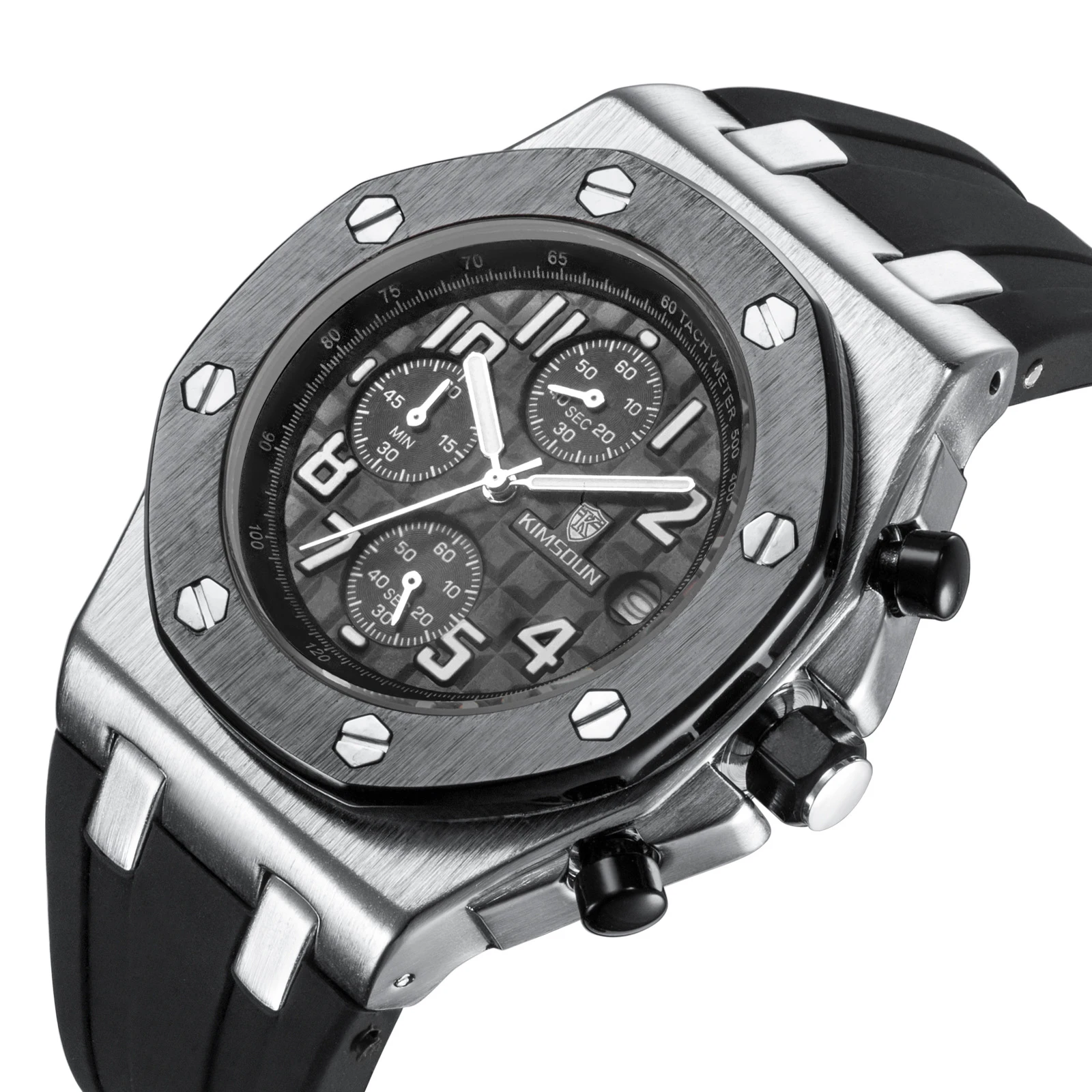 

Switzerland Royal Rolexable Japan MIYOTA quartz fashion watches men's silicone three-eye multi-function waterproof reloj hombre