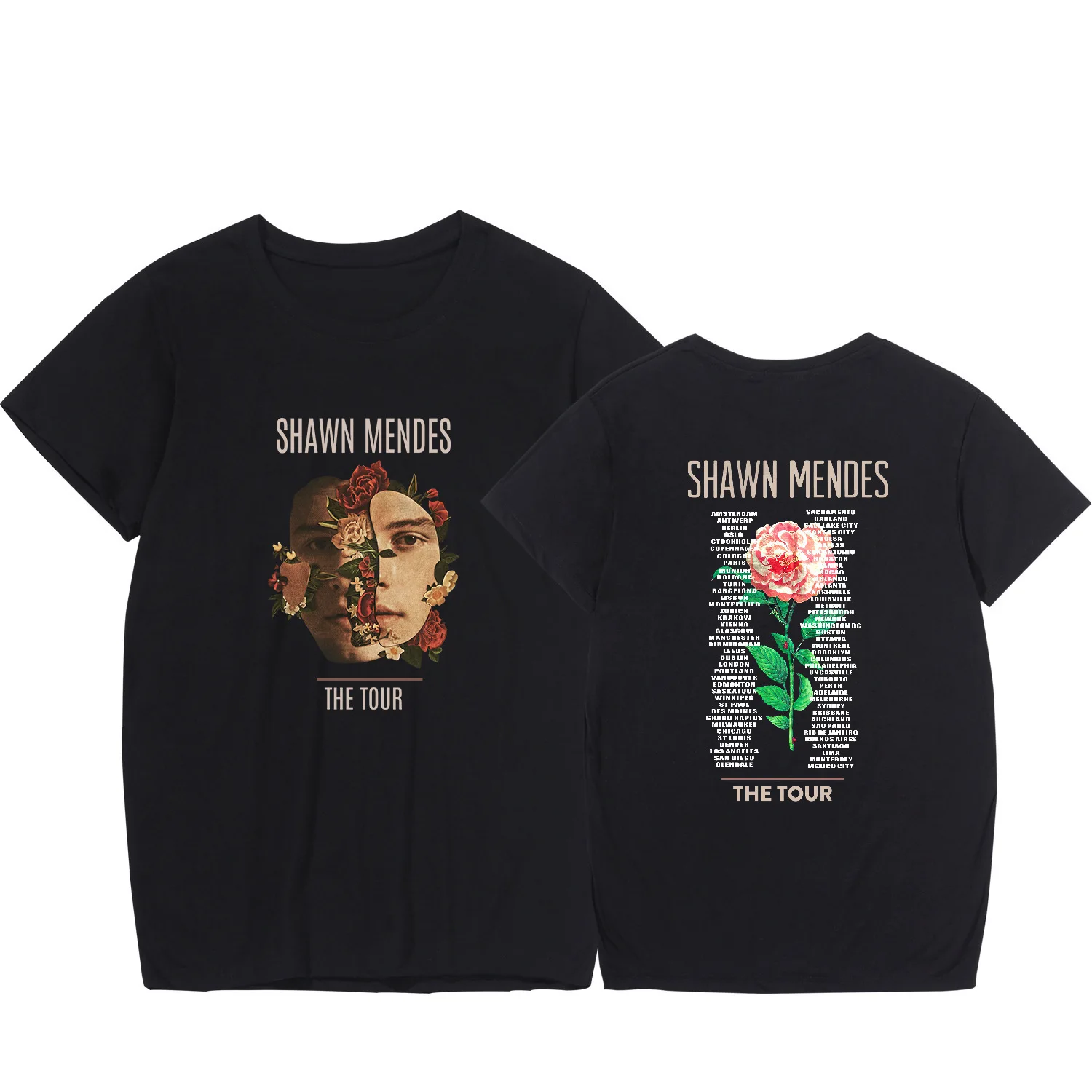 blackA Shawn для мужчин des Concerts Edition для женщин короткий рукав Футболка для мужчин и женщин Fund футболка - Цвет: blackA