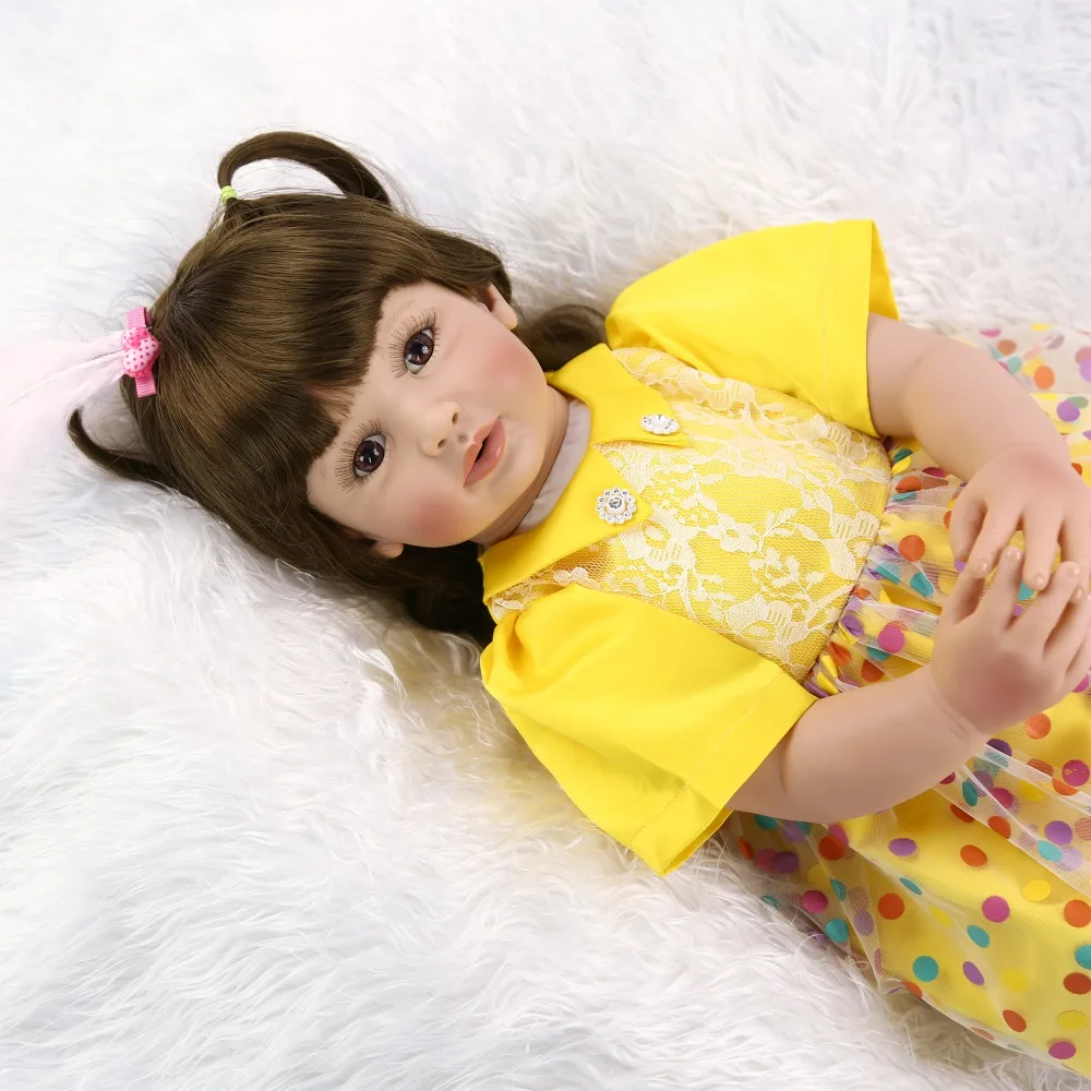 60 см силиконовые игрушки Reborn Baby Doll для детей 24 дюймов виниловый Принцесса младенец получивший новую жизнь девочка bebes reborn подарок