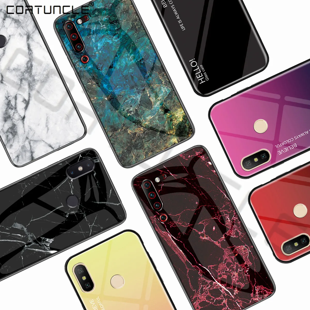 

Marble Hard Tempered Glass Case For Lenovo Z6 Pro Case Cover Gradient Protective Back Cover For Lenovo Z5s Z6 Pro Phone Case