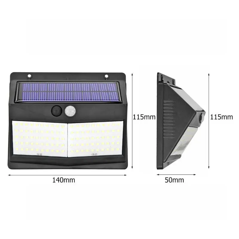 122LED Solar Light Solar Power PIR Motion Sensor Wall Light Outdoor Garden Street Lamp Pathway Yard Security Light Solar Lamp - Испускаемый цвет: 100 LED