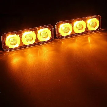 

DRL&Amber LED Work Light Turn Signal Lamp 12V Wear resistance Parts 2pcs Auto