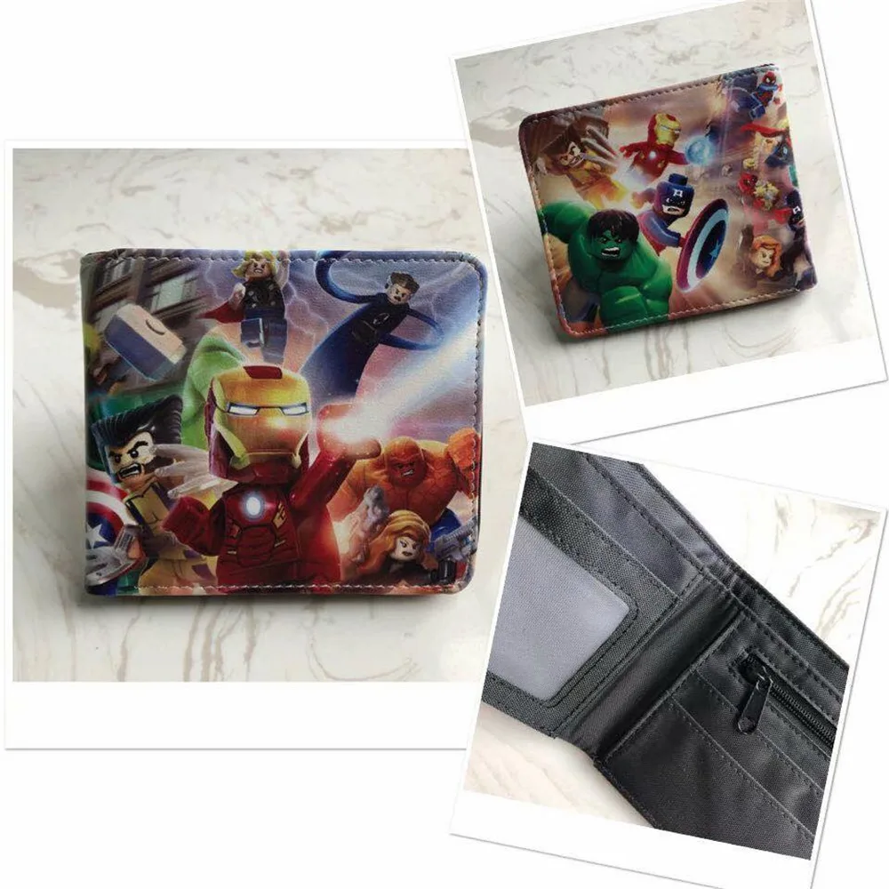 С принтами "Marvel", "Мстители", Капитан Америка/Халк/фильма «Дэдпул»; рубашки с героями мультфильмов кошелек модные кошельки Для мужчин аниме Кошельки подарок - Цвет: CC