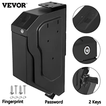

VEVOR Fingerprint Handgun Safe Box Pistol Ammunition Secret Vault Deposit Hidden 18-Gauge Steel Password With Keys Install Table
