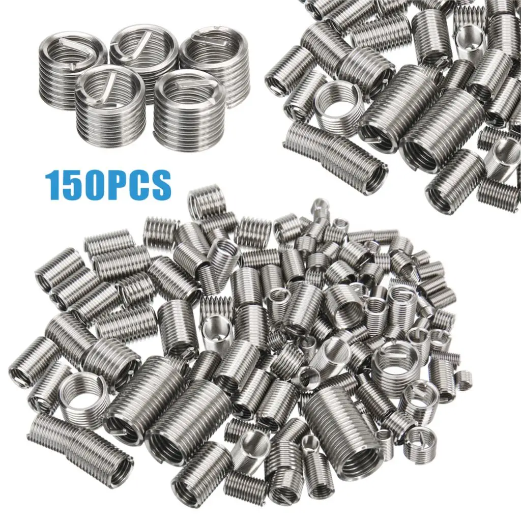 

150pcs Stainless Steel Helicoil Thread Repair Insert Kit M3 M4 M5 M6 M8 Rivet Nut Kit Crew Sleeve Set