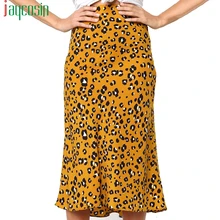 Длинная женская юбка-карандаш с высокой талией, леопардовая расцветка, модная женская юбка размера плюс, летняя повседневная свободная офисная юбка на молнии, вечерние юбки