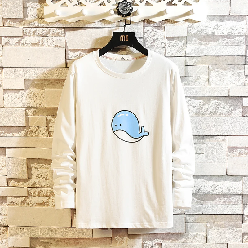 Autumn Long-sleeved T-shirt Men Fashion Cartoon Printing Casual Cotton T Shirt Men Streetwear Large Size Tshirt Man Tops M-5XL Autumn Long-sleeved T-shirt Men Fashion Cartoon Printing Casual Cotton T Shirt Men Streetwear Large Size Tshirt Man Tops M-5XL