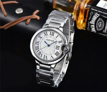 

Cartier- Luxury Brand women Quartz Watches men Watch Stainless Steel Strap wristwatch Top classic watch boy gift 72 orders