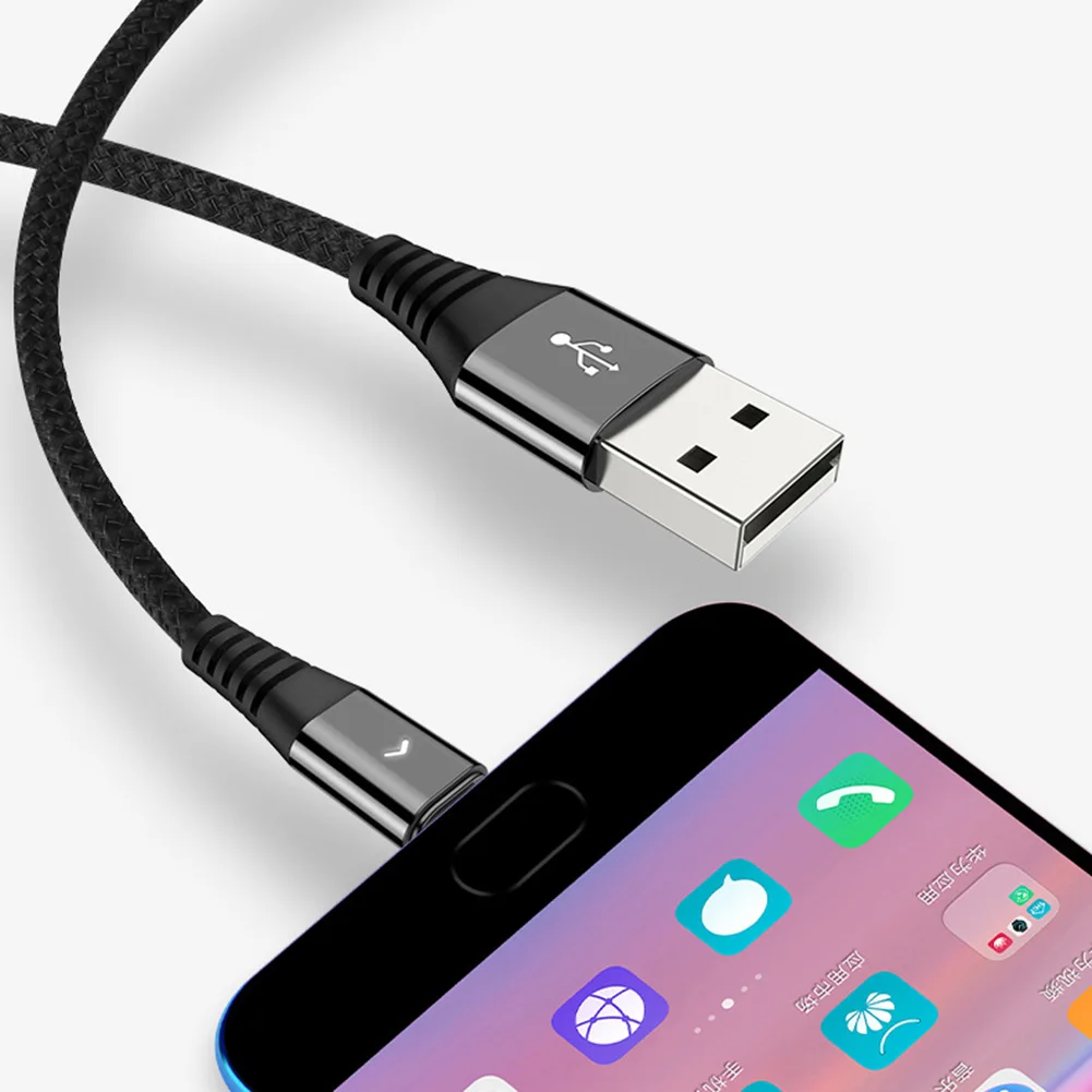 Плетеный USB B type C кабель для синхронизации данных и зарядки для huawei Samaung Android телефонный кабель