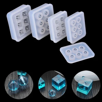 

1*silicone mold DIY Craft Tools Geometric Jewelry Sphere Square Mold Crystal Silicone Pendant Ornament Resin
