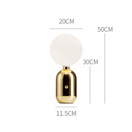Gold 20CM Современная светодиодная настольная лампа Parachilna ABALLS настольная плата лампы матовые стеклянные оттенки Настольная лампа для чтения настольная лампа декоративная лампа - Цвет абажура: Gold 20CM