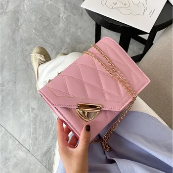 

Fashion Women Shoulder Bag Check Pattern Handbag Designer Small Square Pouch Chain Crossbody Bag Vintage Women Underarm Bags