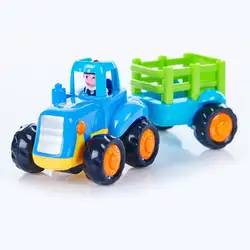 Плотные игрушечные транспортные средства для строительства автомобиля Push And Go с оттягивающимся рисунком для От 2 до 3 лет мальчиков, подарок