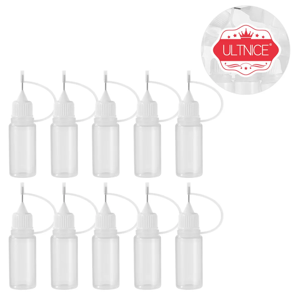 10Pcs 10ml Needle Tip Glue Bottles Applicator For Home Workplace