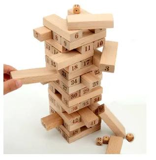 

51 PCs Building Blocks Bricks Pro Numerical Jenga Building Blocks Children Adult Bar Casual Educational Interactive Game