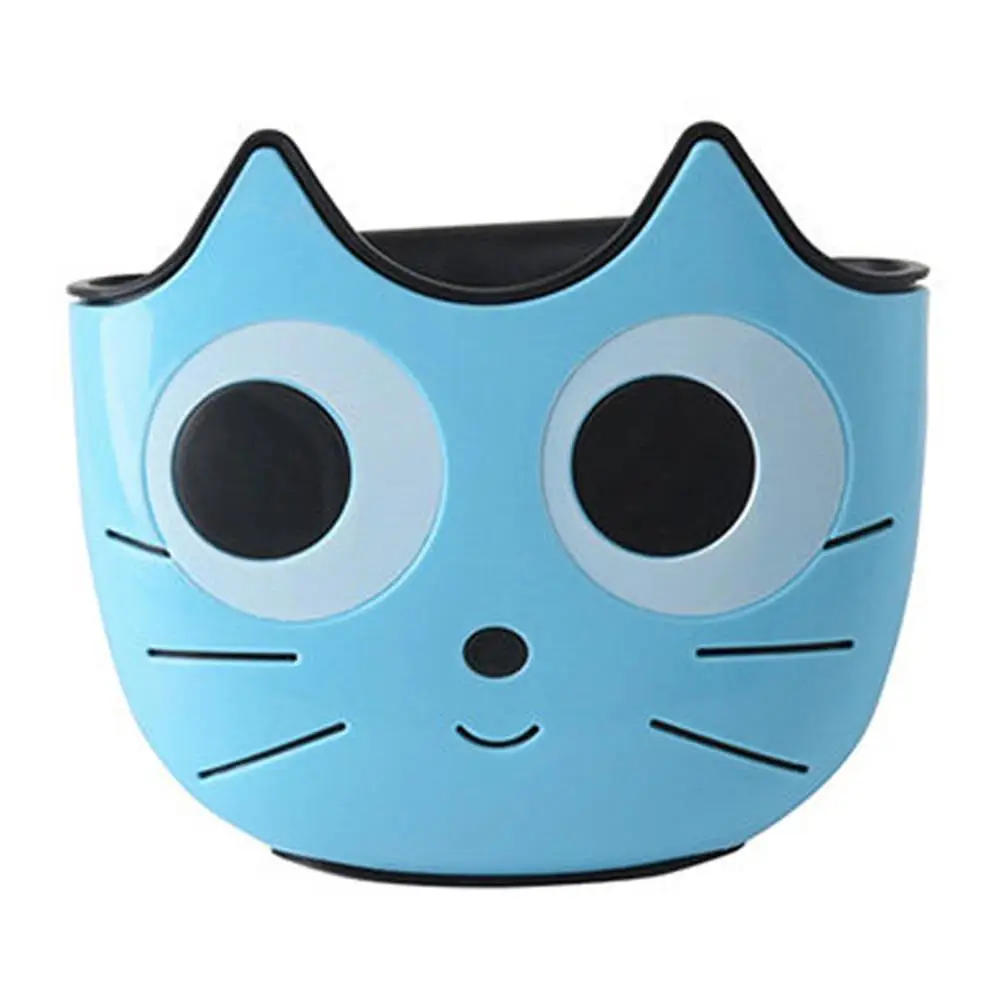 Blue С рисунком кота из мультфильма, раковина корзина для хранения Пластик Слива Органайзер Регулируемая пряжка кран Губка держатель для Кухня Ванная комната 30E - Цвет: Blue