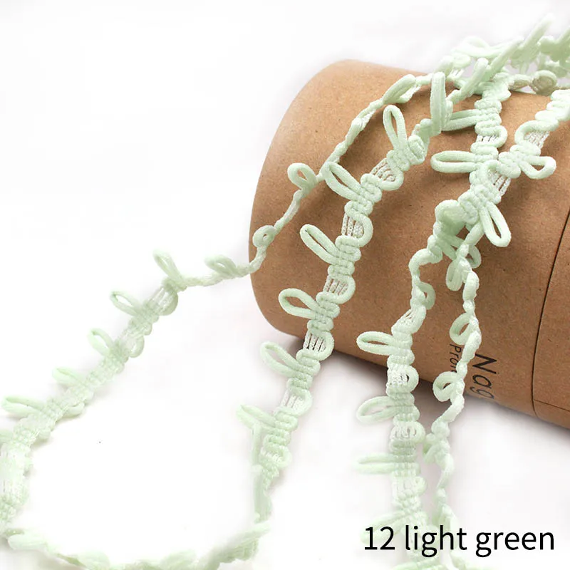 12 light green Сделай Сам, ручная работа, петли для пуговиц, кружево, обрезка, многоцветная эластичная кружевная лента, 25 ярдов, швейные изделия, Ширина 1,5 см, аксессуары для одежды - Цвет: 12 light green