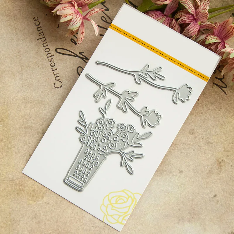 

Vase and flower Metal Cutting Dies for DIY Scrapbooking Crafts Dies Cut Stencils Maker Photo Album Template Handmade Decoration