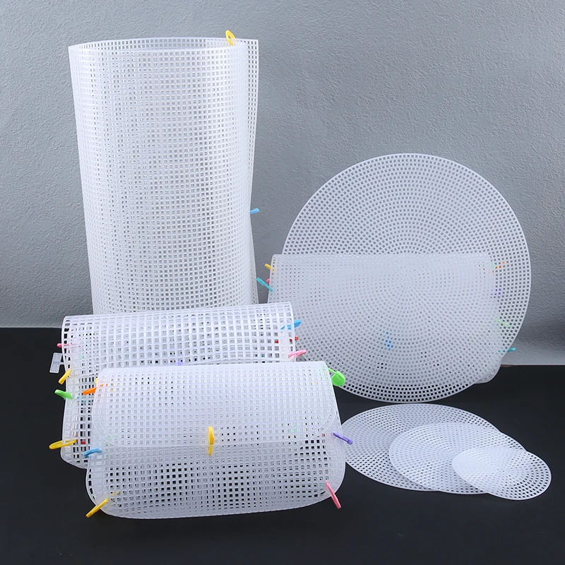 Description Picture 2 of itemKnitting Accessories & Weaving Plastic Mesh Sheet With Ribbon/Wool/Yarn DIY Bag Accessories Easy Knit Helper With Sewing Needle