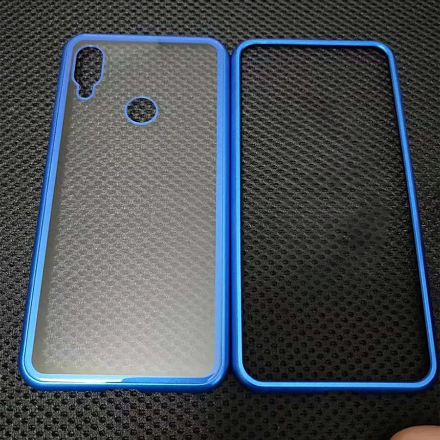 blue Металлический чехол с магнитной адсорбцией для Xiaomi Redmi Note 8 Pro, чехол для Redmi Note 7 Pro, чехол из закаленного стекла с магнитом, чехол s Note8 8T - Цвет: blue